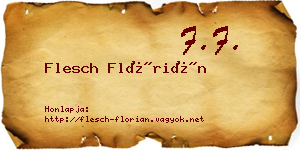 Flesch Flórián névjegykártya